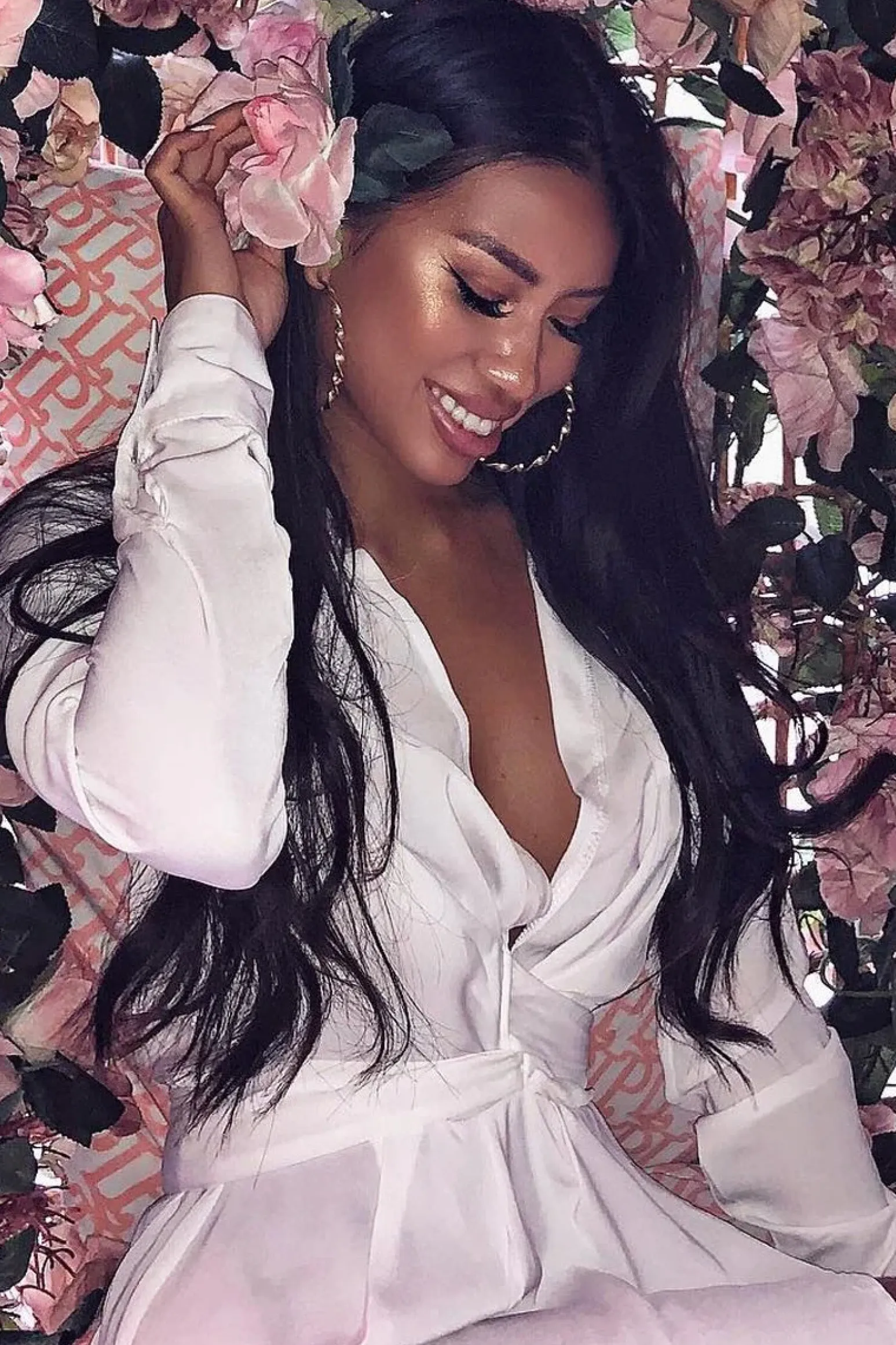 Rebellious Fashion White Tie Front Plunge Wrap Shirt Dress - Bexlee