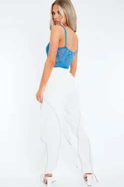 Rebellious Fashion White Toggle Parachute Cargo Trousers - Alura