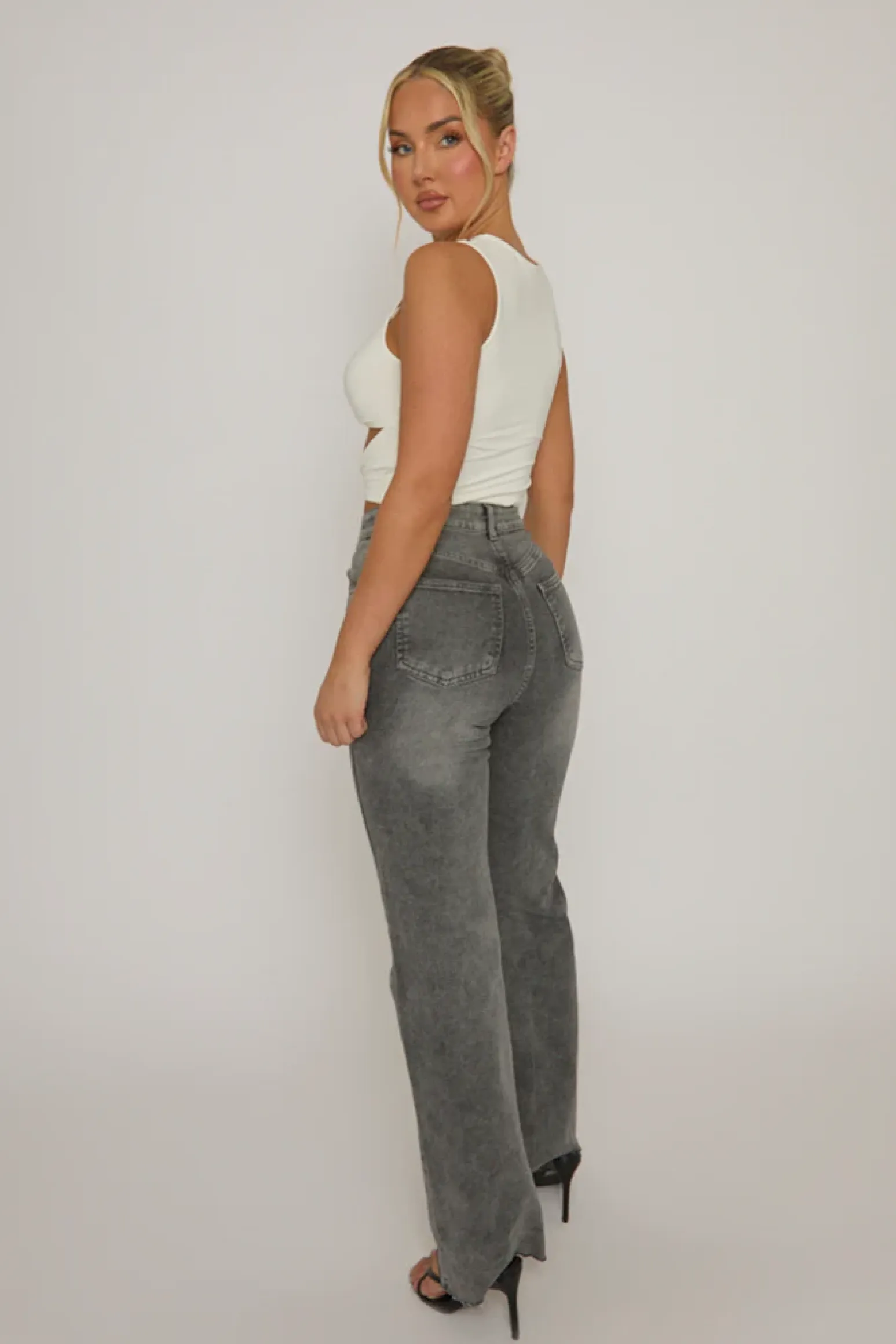 Rebellious Fashion White Twist Front Cut Out Top - Sonia