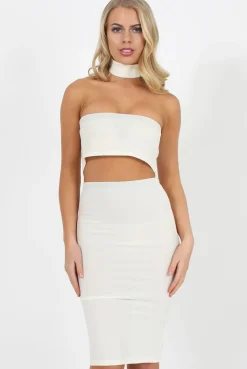 Rebellious Fashion White Two piece with Choker - Hope
