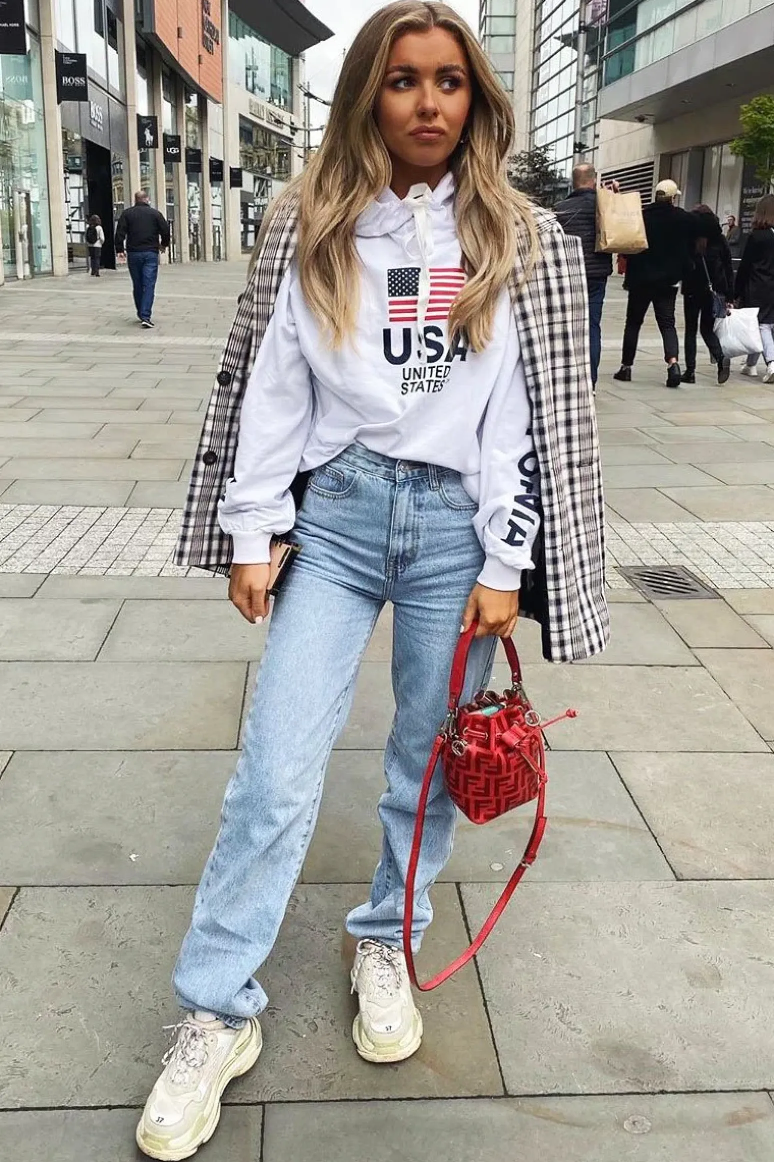 Rebellious Fashion White U.S.A Graphic Printed Hoodie - Jamyla