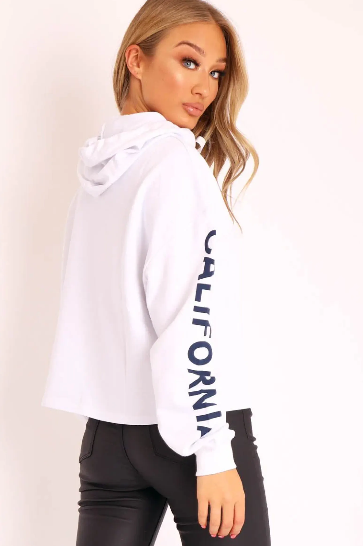Rebellious Fashion White U.S.A Graphic Printed Hoodie - Jamyla