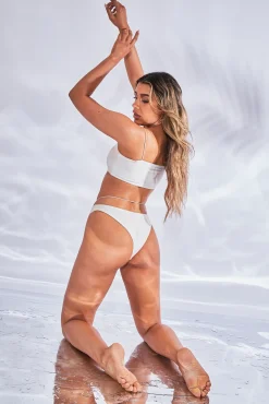 Rebellious Fashion White V Strap Bikini Set - Skye