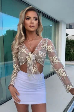 Rebellious Fashion White Woven High Waist Zip Side Mini Skirt - Ashli
