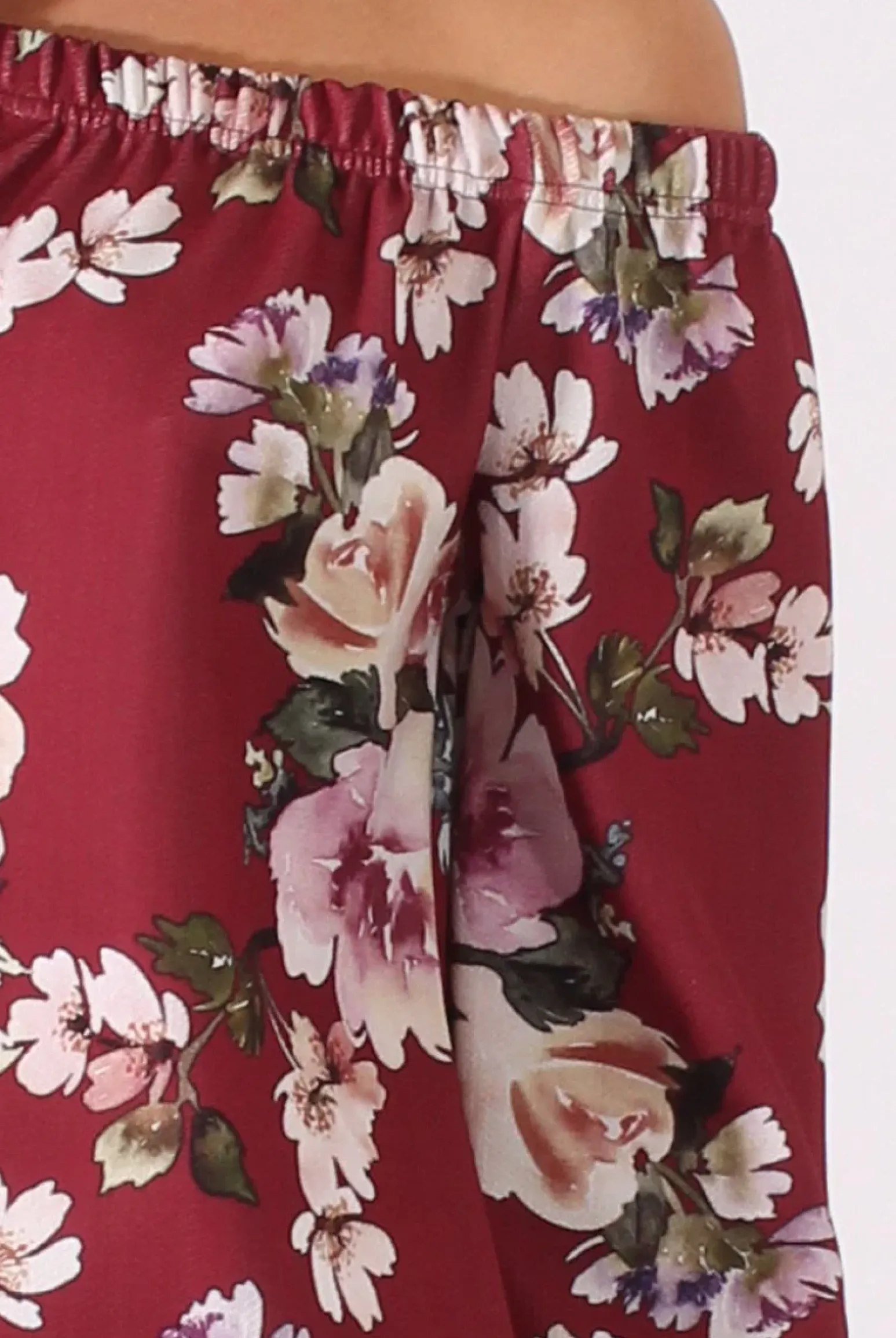 Rebellious Fashion Wine Floral Print Bardot Dress - Cammi