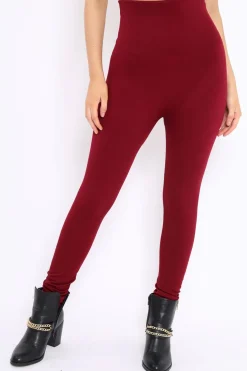 Rebellious Fashion Wine High Waisted Shape Leggings - Binky