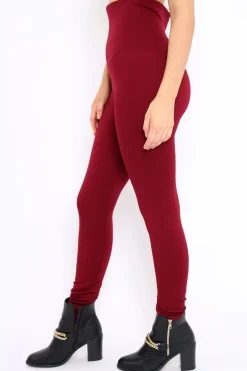 Rebellious Fashion Wine High Waisted Shape Leggings - Binky