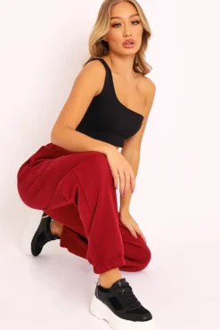 Rebellious Fashion Wine Oversized Joggers - Erica
