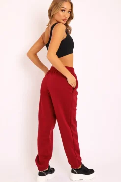 Rebellious Fashion Wine Oversized Joggers - Erica