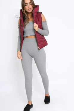 Rebellious Fashion Wine Padded Gilet - Ariella