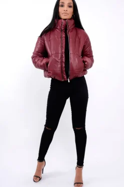 Rebellious Fashion Wine Puffer Coat - Alyssa
