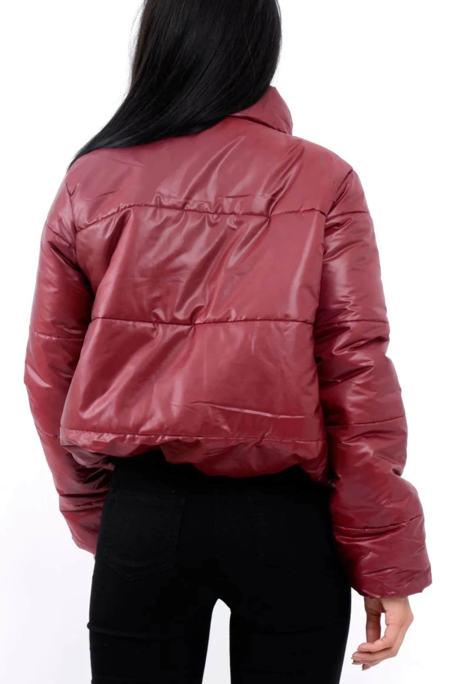 Rebellious Fashion Wine Puffer Coat - Alyssa