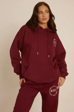 Rebellious Fashion Wine Rebel Sport Oversized Hoodie - Kendall