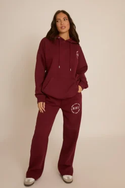 Rebellious Fashion Wine Rebel Sport Wide Leg Joggers - Mckenna
