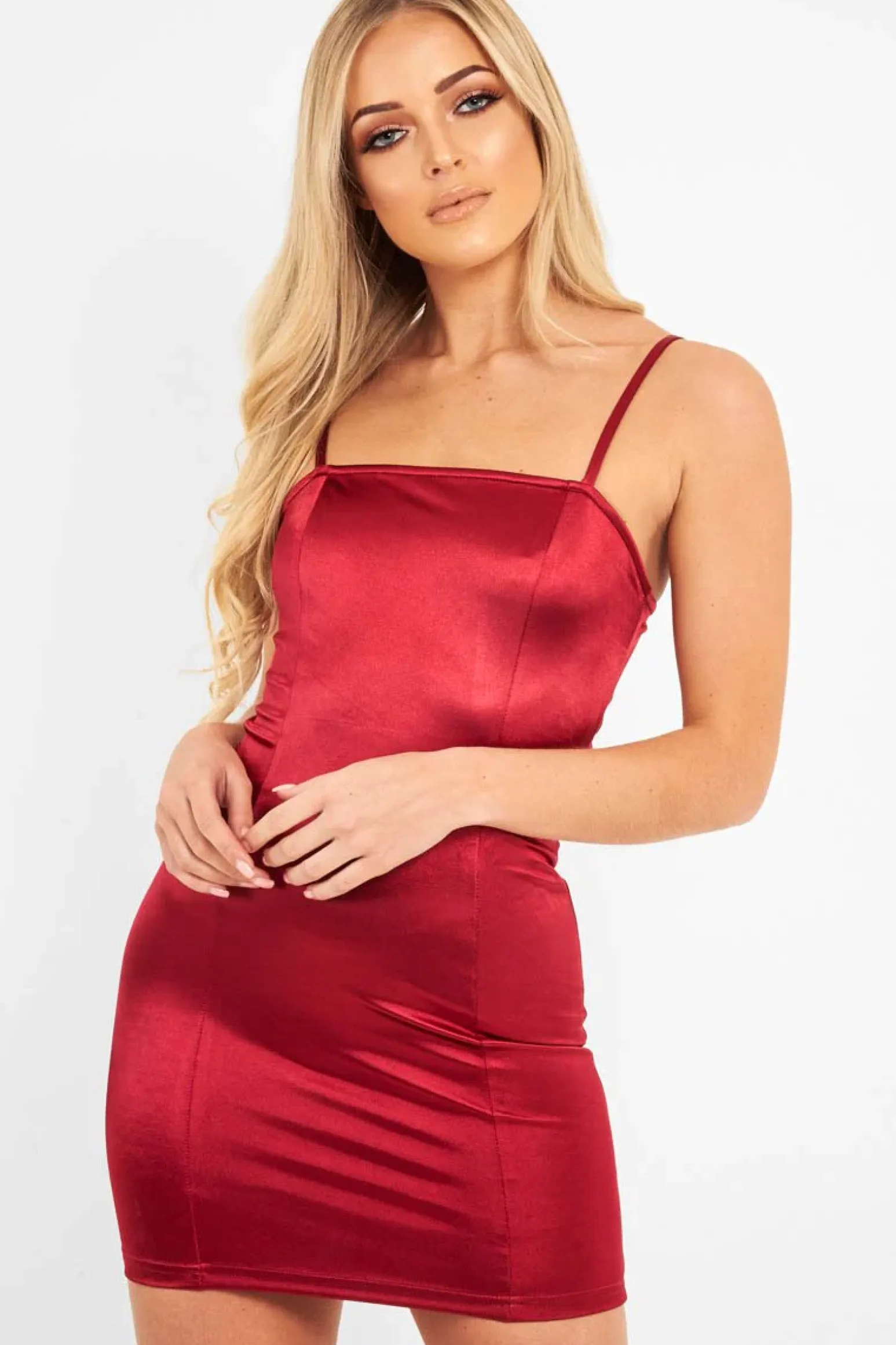 Rebellious Fashion Wine Satin Bodycon Cut Out Back Dress - Shannie