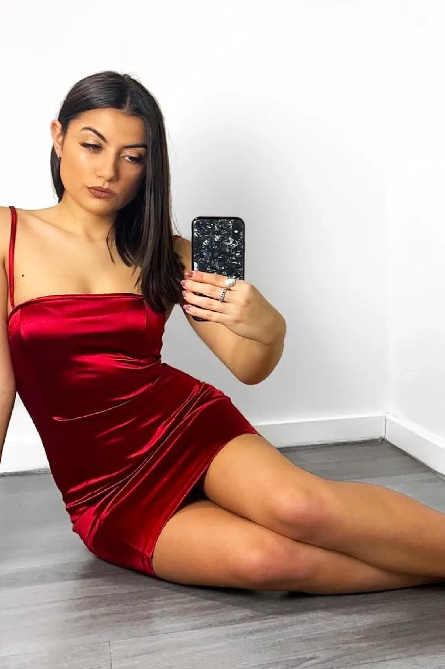 Rebellious Fashion Wine Satin Bodycon Cut Out Back Dress - Shannie