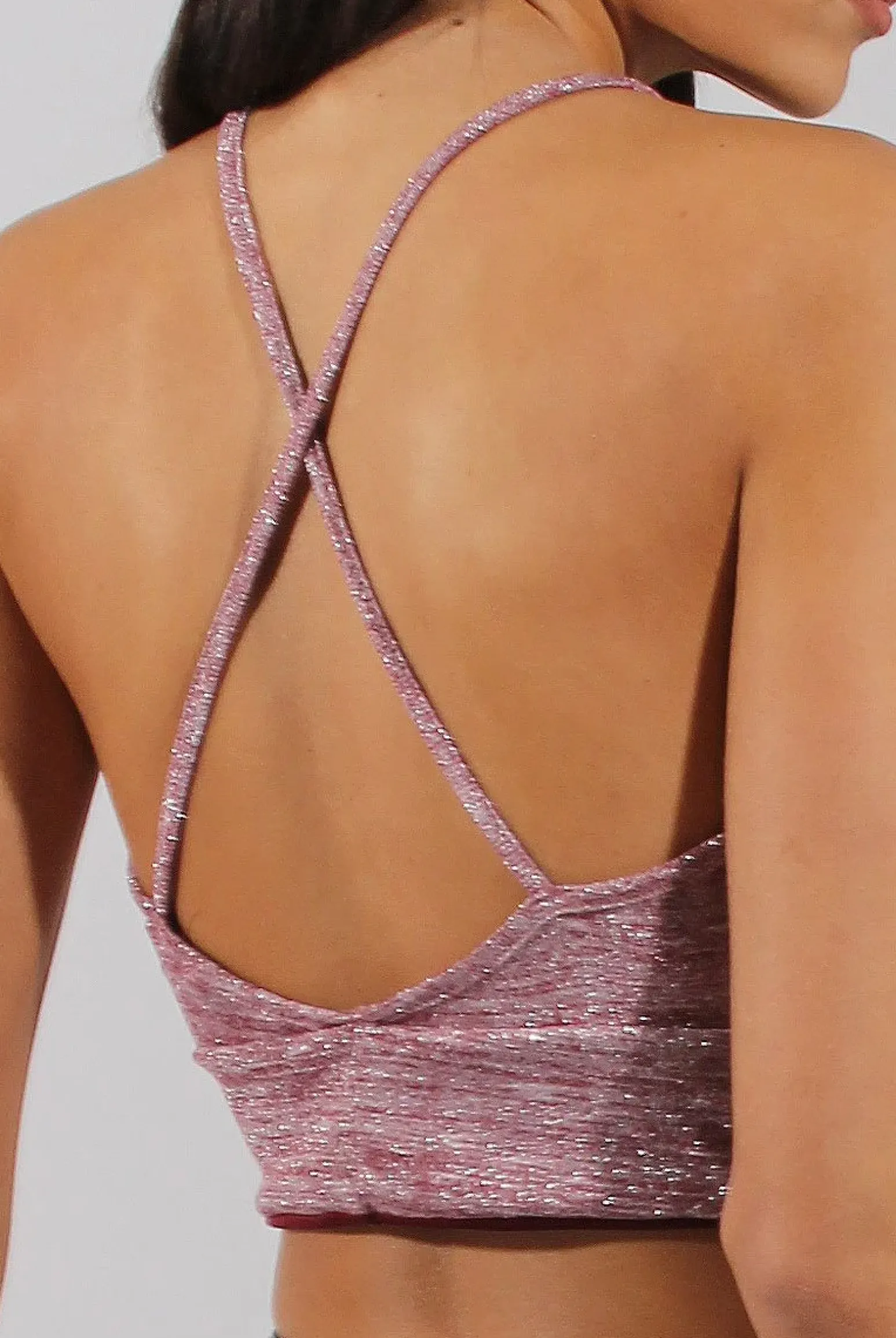 Rebellious Fashion Wine Sparkle Halter Neck Crop Top - Charla