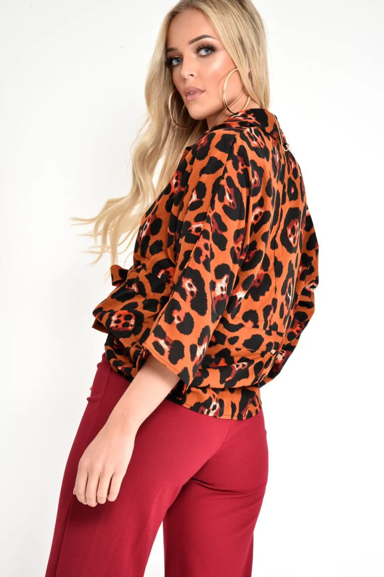 Rebellious Fashion Wine Tailored Wide Leg Belted Trousers - Chenelle