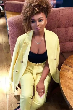 Rebellious Fashion Yellow Button Front Blazer Belted Trousers Suit Co-Ord - Millie