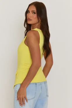 Rebellious Fashion Yellow Gold Button Detail Longline Waistcoat - Isidora