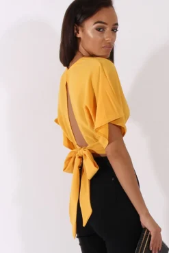 Rebellious Fashion Yellow Plunge Crop Top - Suzanne