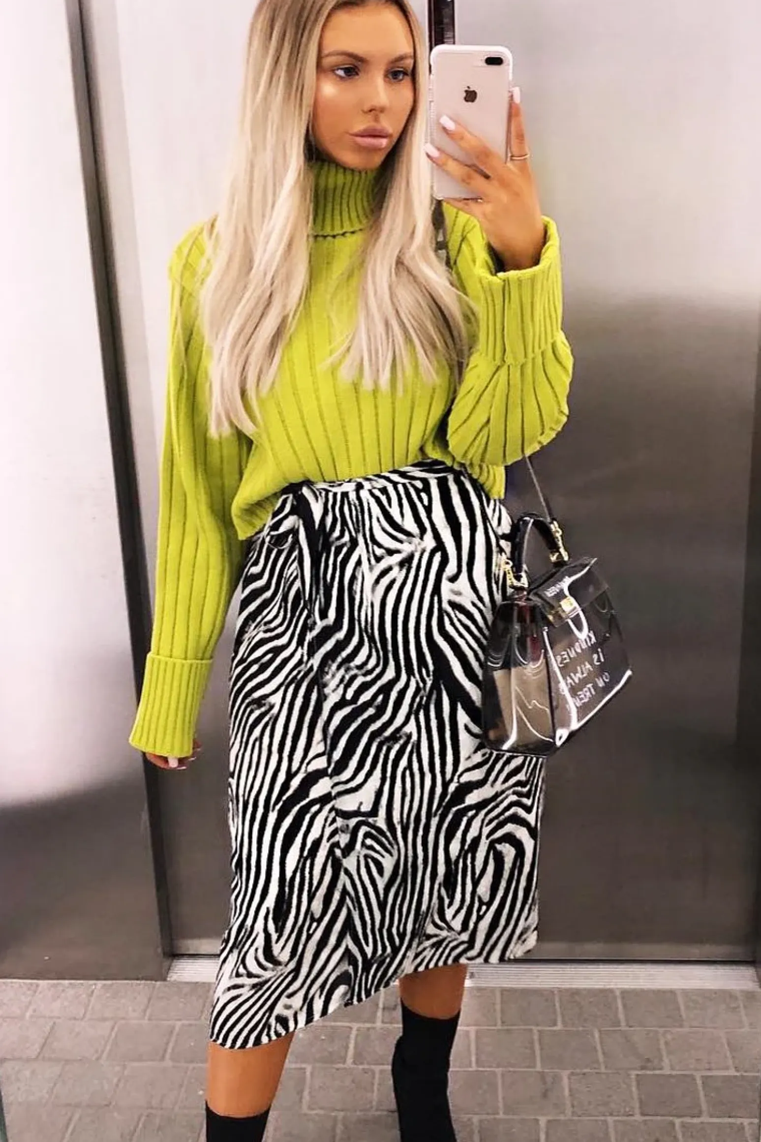 Rebellious Fashion Zebra Wrap Tie Side Satin Midi Skirt - Mailah